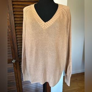 Old Navy Rib Trim V-Neck Sweater Camel Color Size Large